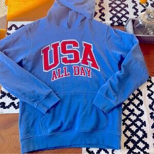 PILLING District Fleece USA All Day Hoodie Sweatshirt kids size large L